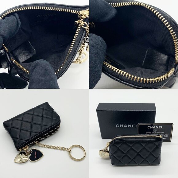 CHANEL Authentic Black Heart Wallet